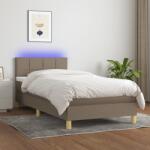 vidaXL tópszínű szövet rugós és LED-es ágy matraccal 80 x 200 cm (3133673)