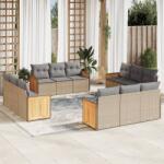 vidaXL 12 részes bézs polyrattan kerti ülőgarnitúra párnákkal (3259917)