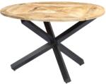 vidaXL kerek tömör mangófa étkezőasztal 120 x 76 cm (282762)