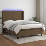 vidaXL barna szövet rugós és LED-es ágy matraccal 140x190 cm (3138152)