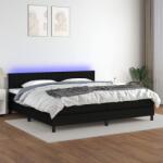 vidaXL fekete szövet rugós és LED-es ágy matraccal 200x200 cm (3133343)