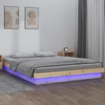 vidaXL tömör fa ágykeret LED-világítással 120 x 200 cm (819967)