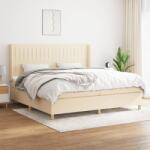 vidaXL krémszínű szövet rugós ágy matraccal 200 x 200 cm (3132182)