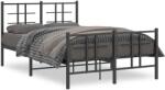 vidaXL fekete fém ágykeret fej- és lábtámlával 120 x 200 cm (355577)