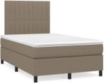 vidaXL tópszínű szövet rugós és LED-es ágy matraccal 120x190cm (3270215)