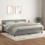 vidaXL világosszürke bársony rugós ágy matraccal 200x200 cm (3141323)