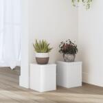 vidaXL 2 db fehér szerelt fa növénytartó állvány 15 x 15 x 20 cm (852888) - vidaxl