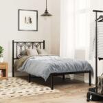 vidaXL fekete fém ágykeret fejtámlával 75 x 190 cm (376118)