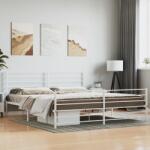 vidaXL fehér fém ágykeret fej- és lábtámlával 193 x 203 cm (352392)