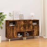 vidaXL 2 db füstös tölgy színű szerelt fa tálalószekrény 60x35x70 cm (3185724)