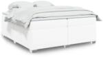 vidaXL fehér műbőr rugós ágy matraccal 200 x 200 cm (3285226)