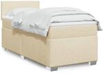 vidaXL krémszínű szövet rugós ágy matraccal 90 x 190 cm (3285741)