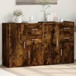 vidaXL 2 db füstös tölgy színű szerelt fa tálalószekrény 60x31x70 cm (3276564)