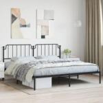 vidaXL fekete fém ágykeret fejtámlával 200 x 200 cm (373894)