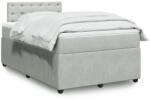 vidaXL világosszürke bársony rugós ágy matraccal 120 x 190 cm (3289998)