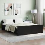 vidaXL fekete ágykeret fej- és lábtámlával 140 x 190 cm (3203783)