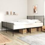 vidaXL fekete fém ágykeret fej- és lábtámlával 193 x 203 cm (350888)
