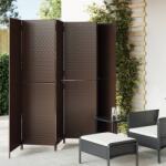 vidaXL barna 6-paneles polyrattan térelválasztó (365353)