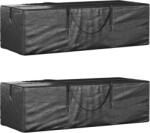 vidaXL 2 db fekete polietilén kerti párnatároló zsák 135x40x55 cm (3155396) - vidaxl