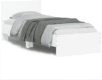 vidaXL fehér ágykeret fejtámlával és LED-világítással 75 x 190 cm (838841)