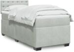 vidaXL világosszürke bársony rugós ágy matraccal 90 x 200 cm (3288510)