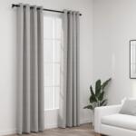 vidaXL 2 db szürke, vászonhatású sötétítőfüggöny fűzőkarikával 140 x 245 cm (321170)