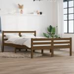 vidaXL Double mézbarna tömör fa ágykeret 135 x 190 cm (814797)