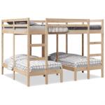 vidaXL tömör fenyőfa tripla emeletes ágykeret 160x200/80x160 cm (3308580)