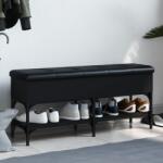 vidaXL fekete szerelt fa cipőtároló pad 102 x 32 x 45 cm (835177)