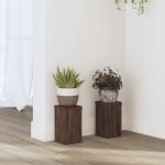 vidaXL 2 db barna tölgy szerelt fa növénytartó állvány 10 x 10 x 18 cm (852885) - vidaxl