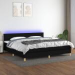 vidaXL fekete szövet rugós és LED-es ágy matraccal 200x200 cm (3133823)