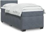 vidaXL sötétszürke bársony rugós ágy matraccal 90x190 cm (3288499)
