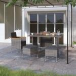 vidaXL 4 részes szürke kerti polyrattan szék- és zsámolyszett (310615)