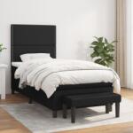 vidaXL fekete szövet rugós ágy matraccal 100 x 200 cm (3136495)