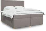 vidaXL tópszínű szövet rugós ágy matraccal 200 x 200 cm (3293684)