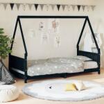vidaXL fekete tömör fenyőfa gyerekágykeret 90 x 200 cm (834500)