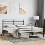 vidaXL fekete fém ágykeret fej- és lábtámlával 120 x 190 cm (352334)