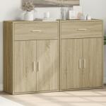 vidaXL 2 db sonoma tölgy színű szerelt fa tálalószekrény 60x30x84 cm (3276597)