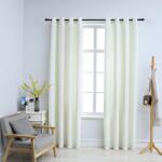 vidaXL 2 db krémszínű bársony sötétítőfüggöny gyűrűkkel 140 x 245 cm (134514)