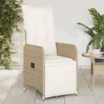 vidaXL 2 db bézs polyrattan dönthető kerti szék párnákkal (365703) - vidaxl