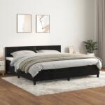 vidaXL fekete bársony rugós ágy matraccal 200x200 cm (3141265)