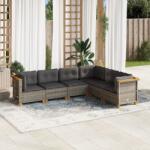 vidaXL 6 részes szürke polyrattan kerti ülőgarnitúra párnákkal (3261858)