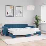 vidaXL kék kihúzható bársony heverő 80 x 200 cm (3196921)