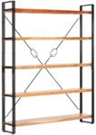 vidaXL 5 szintes tömör akácfa könyvespolc 140 x 30 x 180 cm (286586)
