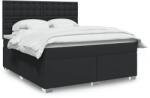 vidaXL fekete műbőr rugós ágy matraccal 180 x 200 cm (3290732)