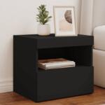 vidaXL 2 db fekete műfa éjjeliszekrény LED-fényekkel 50x40x45 cm (836766) - vidaxl
