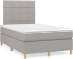 vidaXL világosszürke szövet rugós és LED-es ágy matraccal 120x190 cm (3270246)