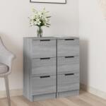 vidaXL 2 db szürke sonoma színű szerelt fa tálalószekrény 30x30x70 cm (817015)