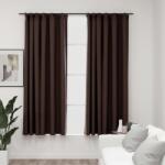 vidaXL 2 db tópszínű vászonhatású sötétítőfüggöny kampókkal 140x175 cm (321204)