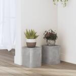 vidaXL 2 db betonszürke szerelt fa növénytartó állvány 15 x 15 x 20 cm (852891)